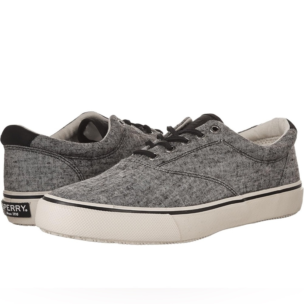 Sperry Grey Men's Casual Canvas Sneakers - Low Top Lace-Up